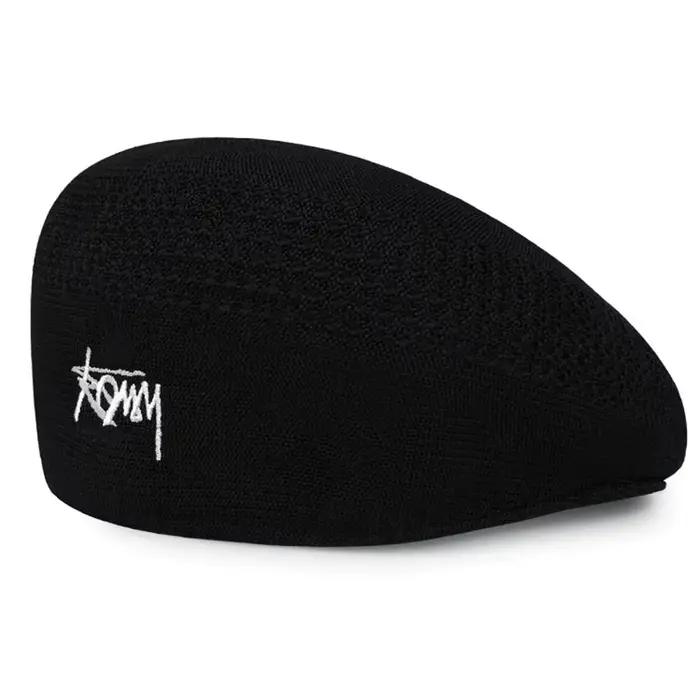 Nouveau Béret en Laine Tricoté Respirant en Maille Fine pour Hommes et Femmes, Style Luxe Quatre Sai