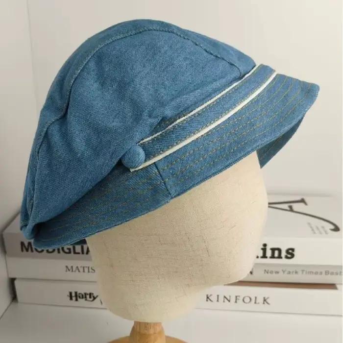 Chapeau Bob en Jean à Bord Court pour Femme, 1 Pièce, Style Rétro, Chapeau de Soleil Élégant pour Pê