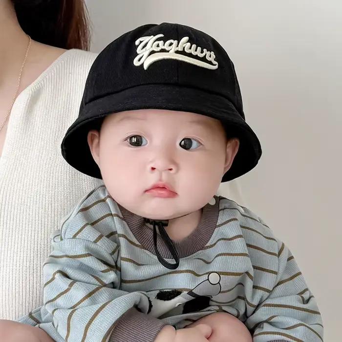 Chapeau brodé Alphabet pour bébé: casquette de pêcheur/seau fine et élégante pour sortie printemps-a