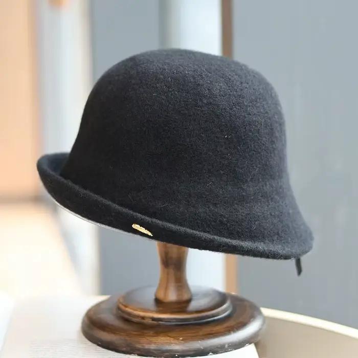 Chapeau de pêcheur flatteur mélange de laine française chapeau femmes automne hiver maman polyvalent