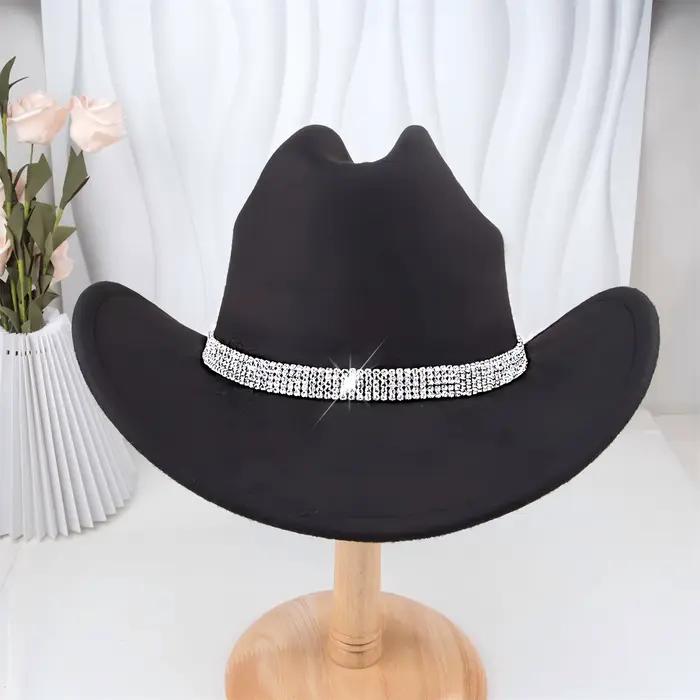 Chapeaux de Cowgirl Disco à strass scintillants pour femmes, casquettes occidentales à la mode, acce