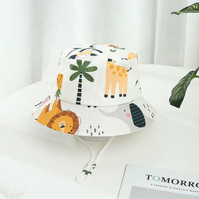 Chapeaux de soleil pour bébés garçons et filles, chapeau de dessin animé, chapeau d'été en coton UV,