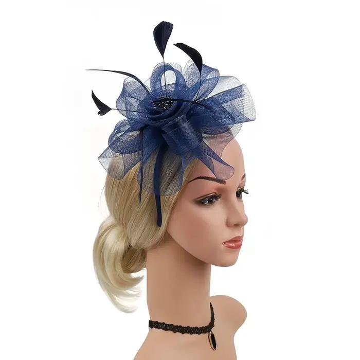 Nouveaux chapeaux fascinateurs à plumes et rubans, bandeaux de mariée pour tea party, accessoires ca