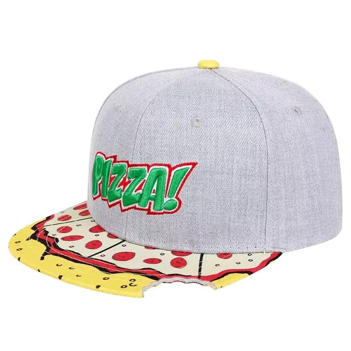 Casquette de baseball décontractée avec broderie PIZZA pour hommes et femmes, casquette de pilote re