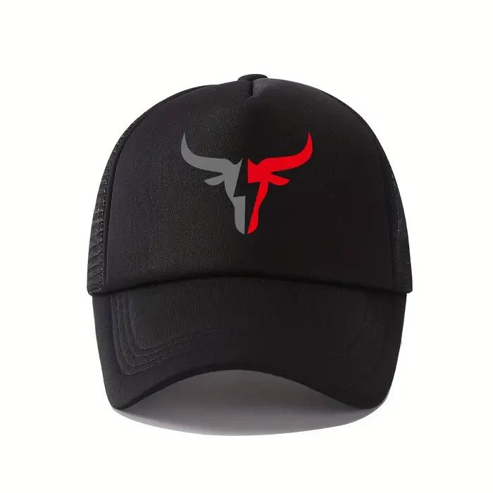 Casquette de baseball pour homme avec imprimé tête de bœuf, chapeau respirant en maille, casquette d