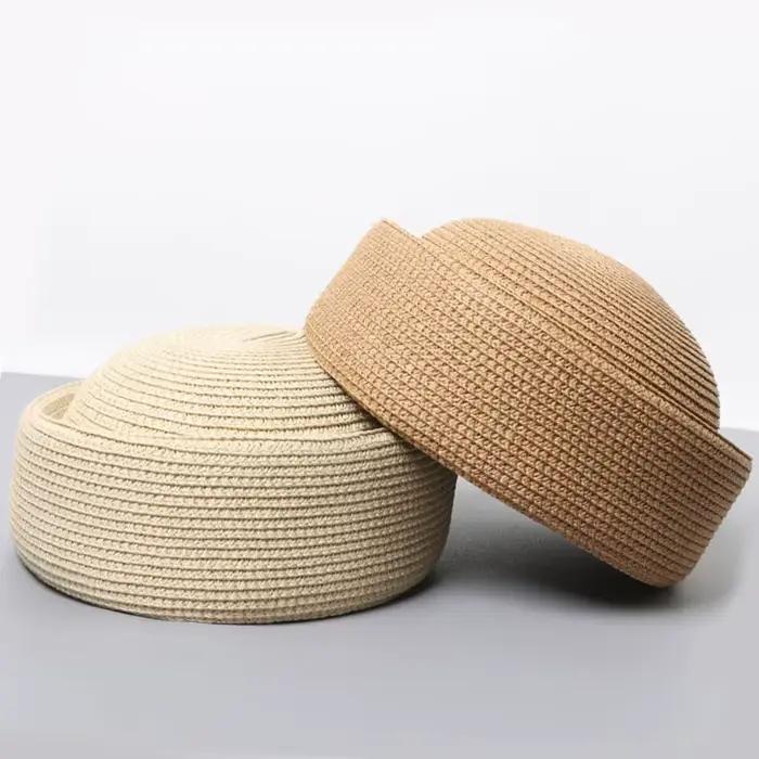 Chapeau de paille style pillbox, Béret d'été, Chapeaux de soleil, Fedora rétro japonais, Chapeau de