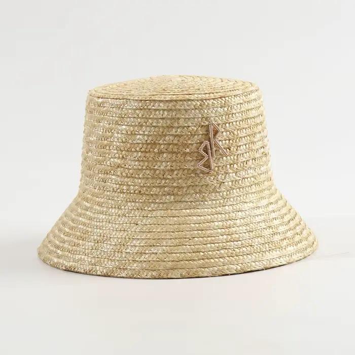 Chapeau de cowboy en paille à bord large et courbé, modèle RB Wheat, avec cordon coupe-vent, idéal p