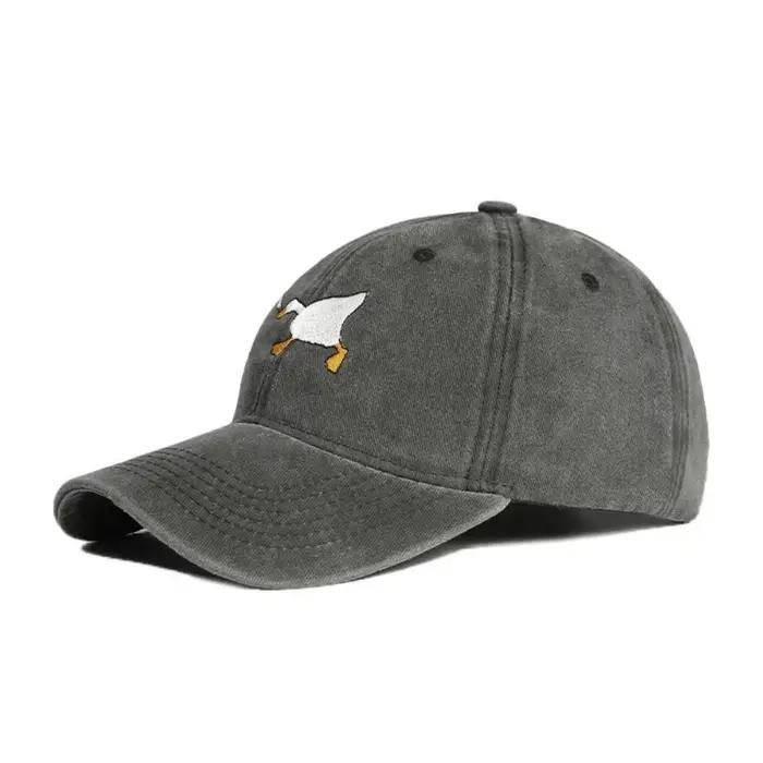 Casquette de baseball brodée avec motif de canard pour hommes et femmes, style urbain décontracté et