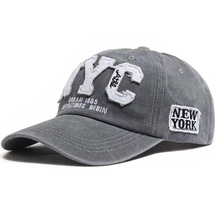 Casquette de baseball vintage en coton lavé pour homme, nouvelle casquette tendance avec grande lett