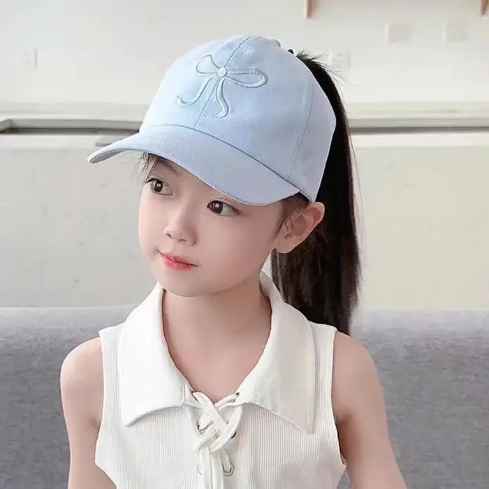 Nouvelles casquettes de baseball réglables pour bébés filles et garçons, avec nœud mignon, rose et b