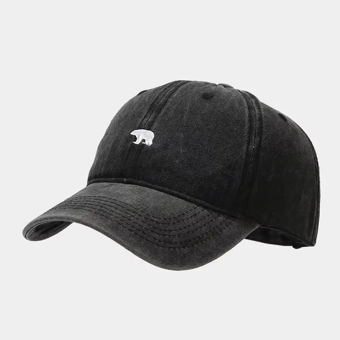 Casquette de Baseball brodée d'ours pour femmes et hommes, chapeau de Baseball en coton délavé, visi