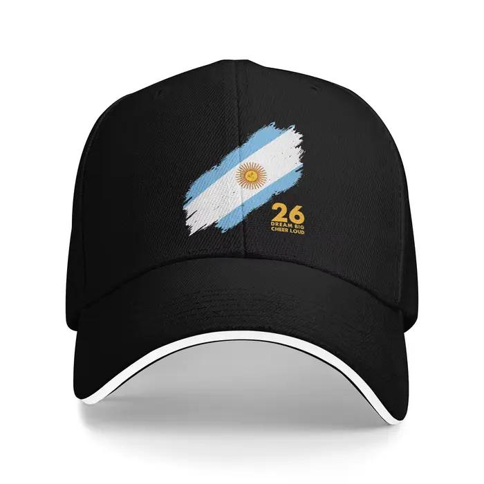 Casquette de baseball et casquette sandwich réglables pour hommes et femmes, thème Football Argentin