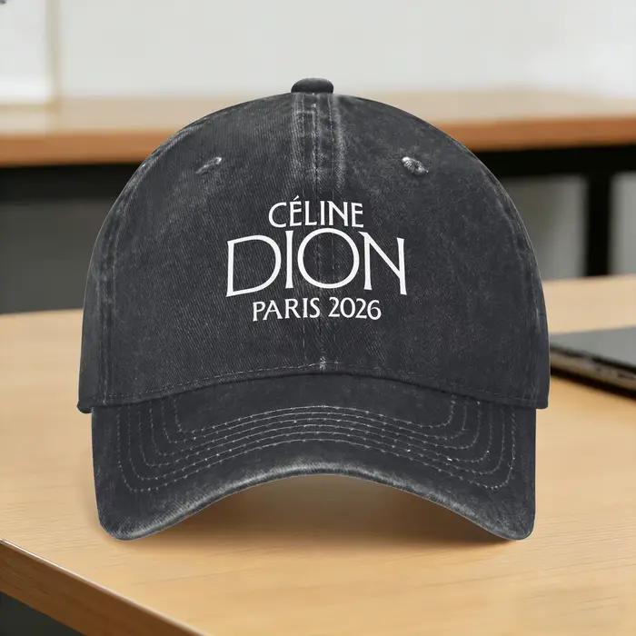 Casquette de baseball C-Celineds Dion Back to Paris 2026 style y2k rétro délavée, casquette trucker,