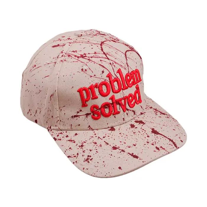 Casquette de baseball unisexe, impression de taches de sang foncé, broderie 3D, problème résolu, pro