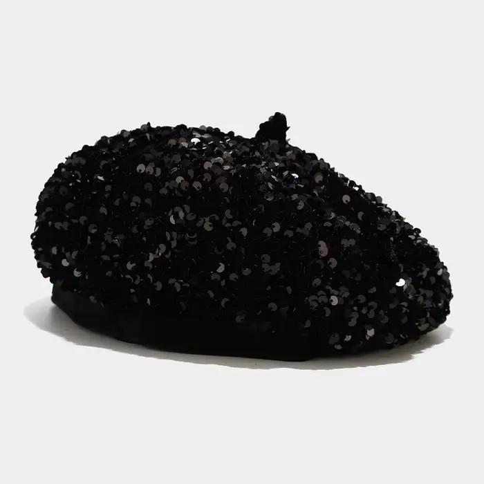 Béret à paillettes automne et hiver chapeau de peintre rue tout-match chapeau femme fête citrouille