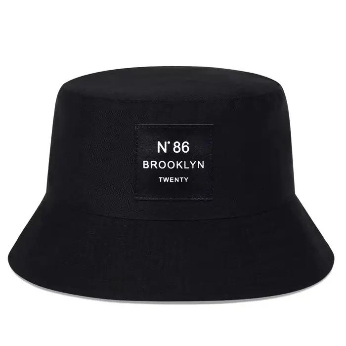 Chapeau Bob Unisexe Panama avec Étiquette en Cuir Brooklyn, Chapeau de Pêcheur, Chapeaux de Protecti