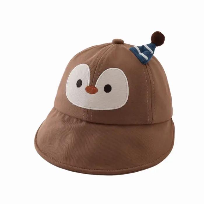 Casquette de baseball pour bébé à motif pingouin, chapeau de soleil mignon à large bord, réglable, l