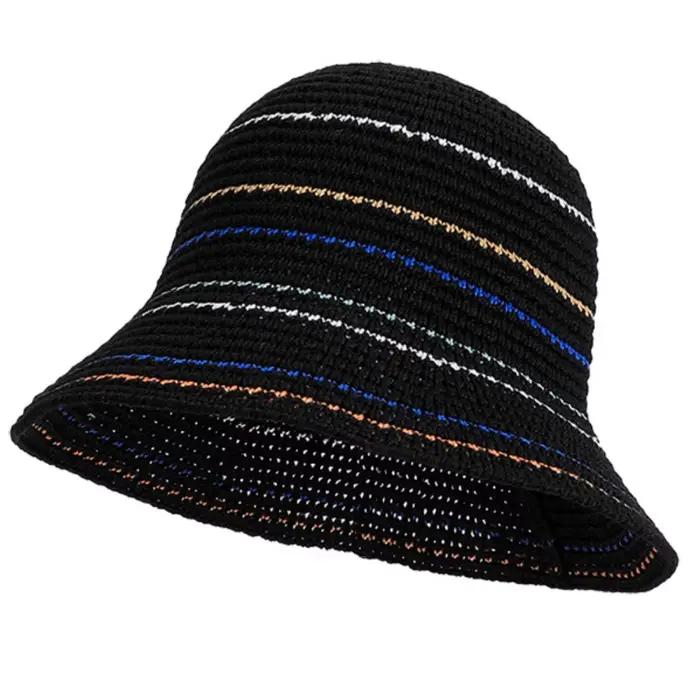 HT5080 Nouveau Chapeau de Soleil Printemps-Été pour Femme, Chapeau de Plage Respirant en Paille au C