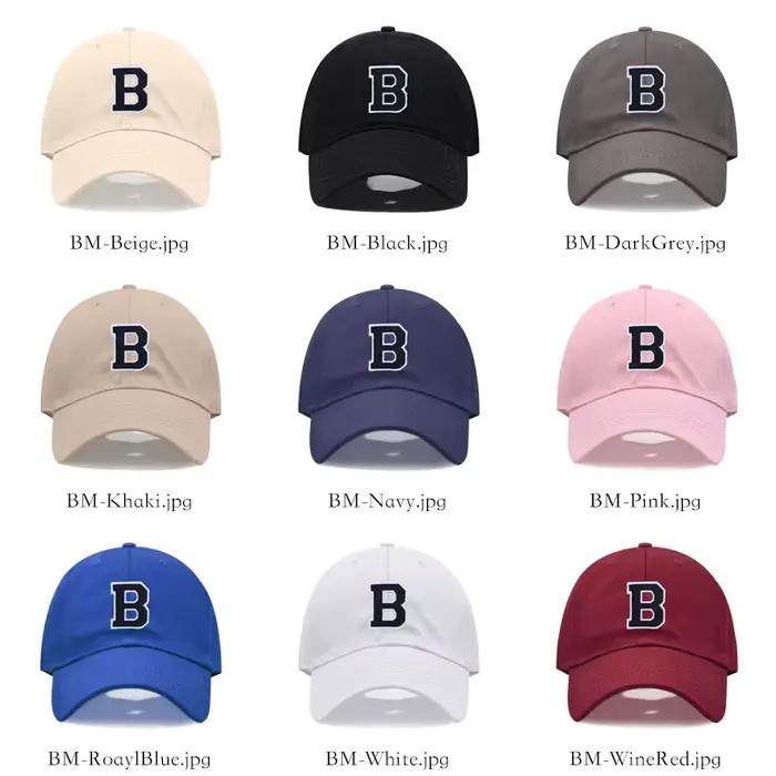 Casquette de Baseball brodée avec lettres initiales A-Z pour hommes et femmes, en coton doux de haut