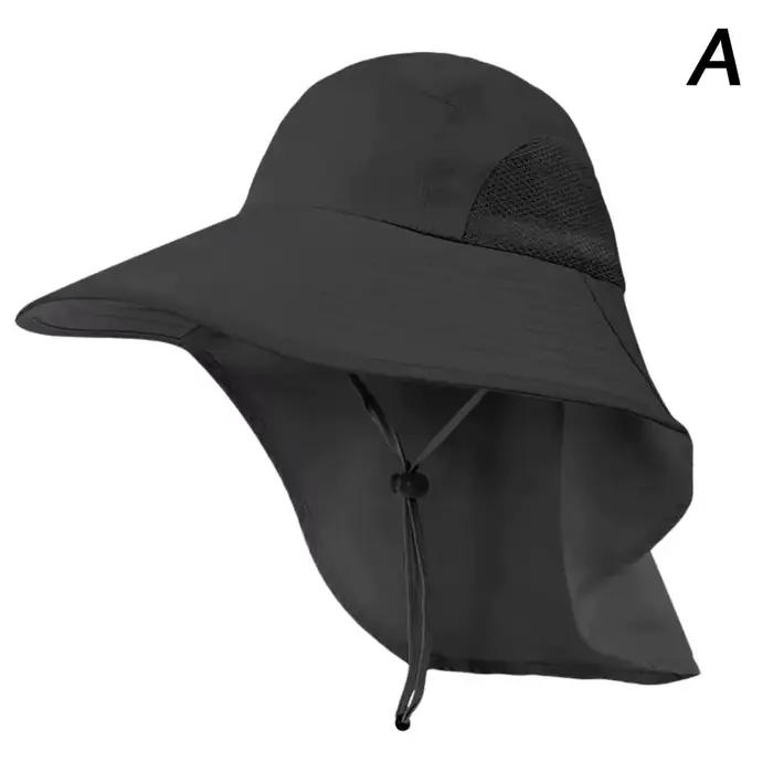 Chapeau de protection UV à large bord avec protège-nuque pour hommes et femmes, réglable, idéal pour