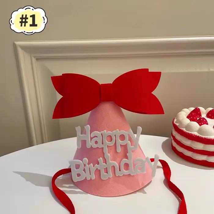 Chapeau d'anniversaire pour bébé, chapeaux d'anniversaire pour enfants, bandeau de réception-cadeau
