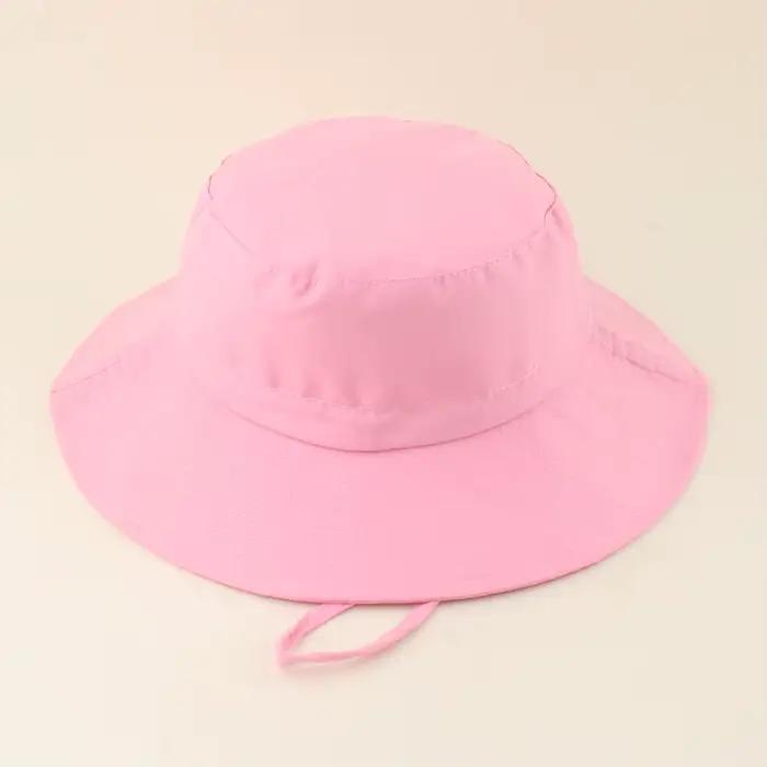 Chapeau de soleil Panama à grande bordure pour bébés, filles et garçons, chapeau seau en coton de co