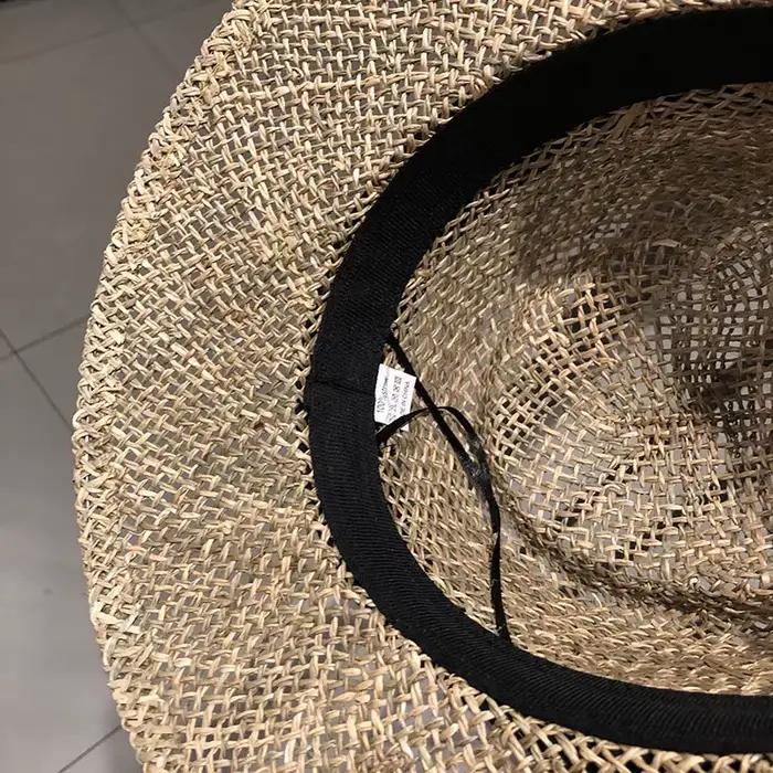 Chapeau de paille de luxe pour femme, protection solaire, plage, français, panama, bosse, haut, bord