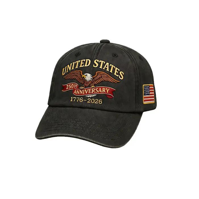 Casquette du 250e anniversaire des États-Unis, casquettes de baseball patriotiques avec impression d