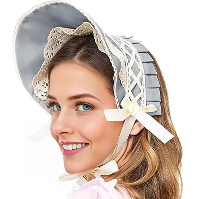 Chapeau à nœud en dentelle victorienne de style colonial pour fête, déguisement d'Halloween, ou comm