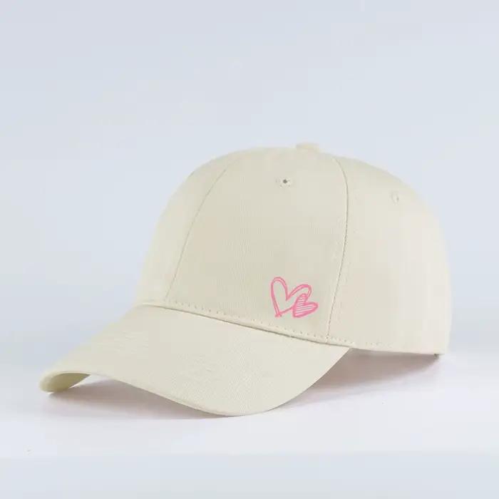Casquette de baseball MLFO à double imprimé cœur rose, légère, respirante, élégante et stylée, unise