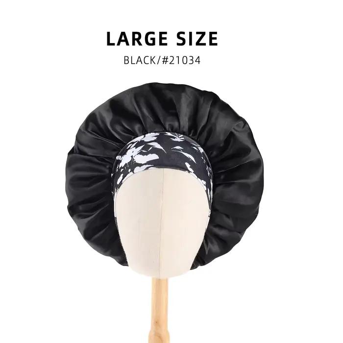 InjSatin-Bonnet de Cheveux Extra Large avec Bande Florale Confortable, pour DorPanier