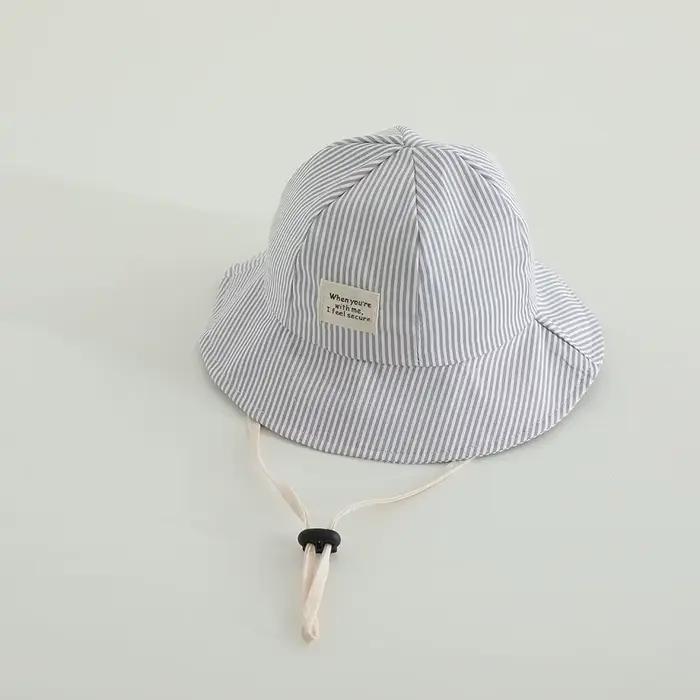 Panama automne bébé garçons et filles chapeau de soleil rayé bébé seau chapeau enfant en bas âge cas