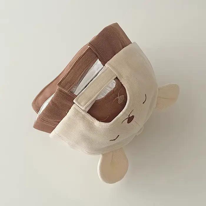 Chapeau de Baseball ours de dessin animé pour bébé, avec oreilles, mignon, couleur unie, casquette à