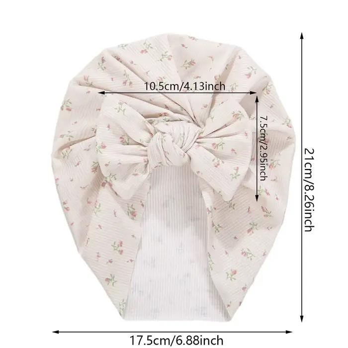 Ins côtelé bébé Turban chapeaux coeur Dasiy cerise papillon ours imprimé infantile bonnets enfant en