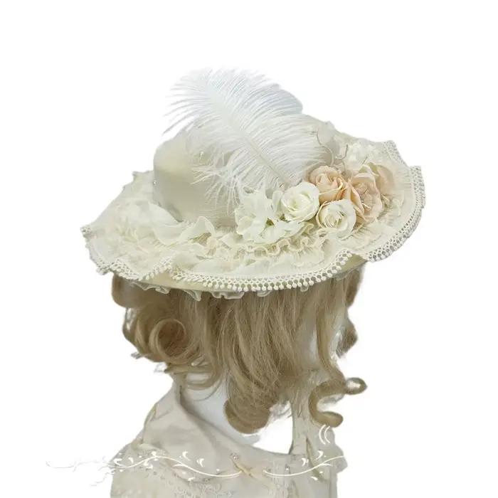 Lolita – chapeau haut-de-forme élégant, couleur générative, chapeau plat, grand avant-toit, dôme BNT