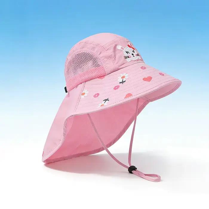 Chapeau pour bébé - Chapeau de soleil pour enfants à large bord en maille respirante pour l'été, pro
