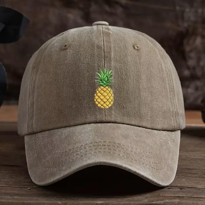 Casquette de baseball imprimée ananas, chapeau décontracté d'extérieur, tenue de sport et quotidienn