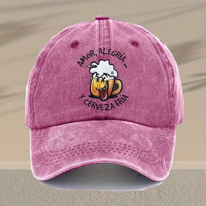 Casquette de baseball rétro avec motif en verre de bière, chapeau décontracté léger et réglable, ada