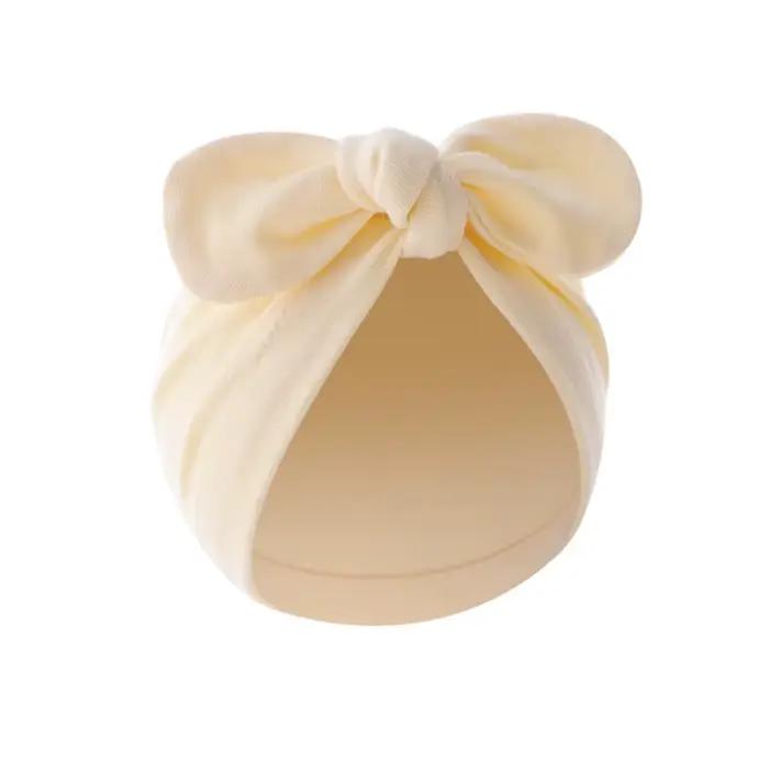 Bébé filles garçons chapeau mignon fleur noeud oreilles de lapin chapeau coton nouveau-né bonnet cas