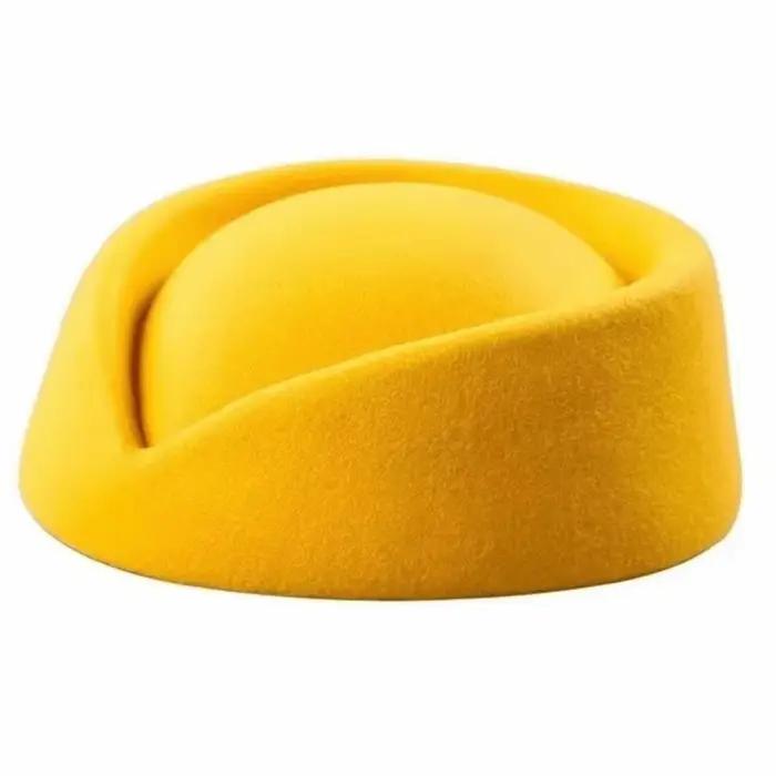 Nouveau britannique haut rétro chapeaux solide formel hôtesse chapeau Concave haut agent de bord cha