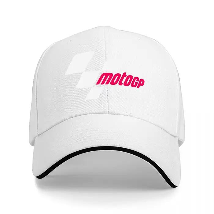 Casquette de baseball officielle MOTOGP noire avec design blanc et rouge, qualité supérieure, réglab