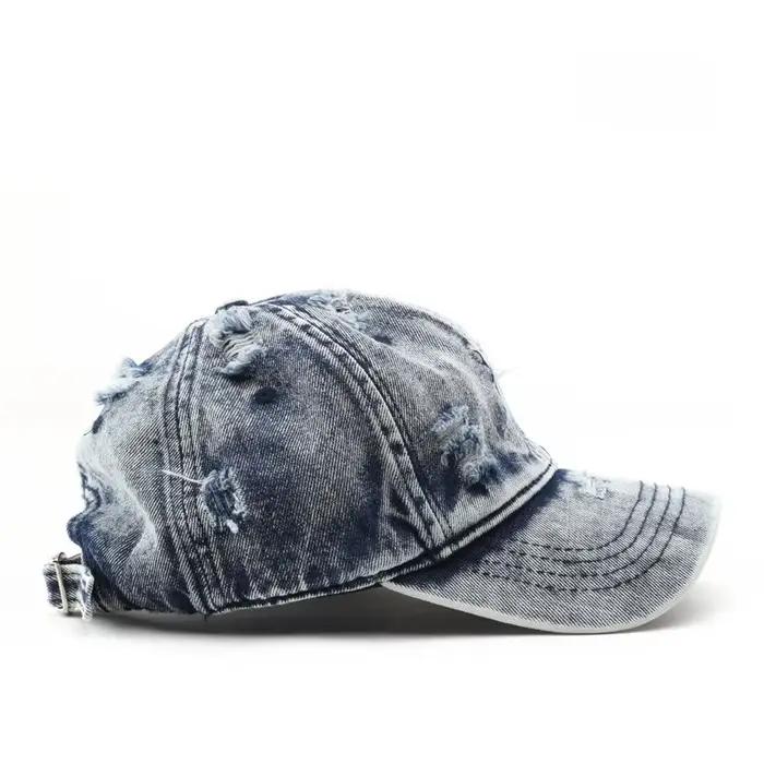 1 casquette de baseball style Y2K délavée avec trous, pour femmes et hommes, casquette classique à b