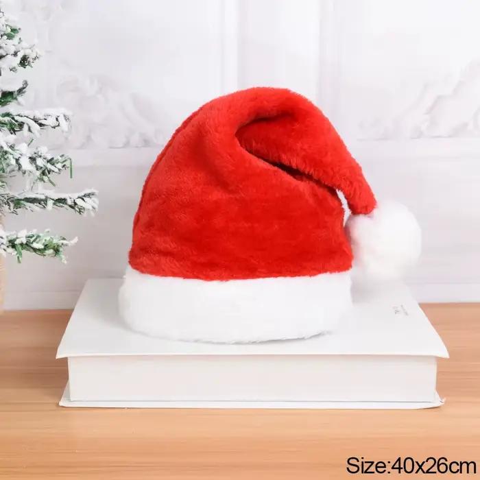 Bonnet de Noël tricoté 2026 avec pompon mignon, bonnet doux pour adulte, casquette de Père Noël, cad