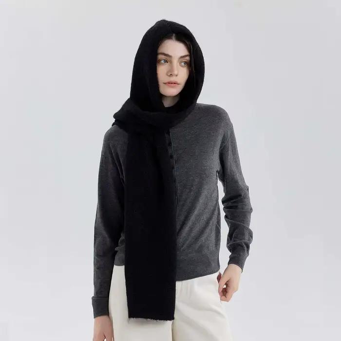 Bonnet une pièce chaud en laine pour femme, écharpe de luxe de styliste, chapeaux tricotés à la mode