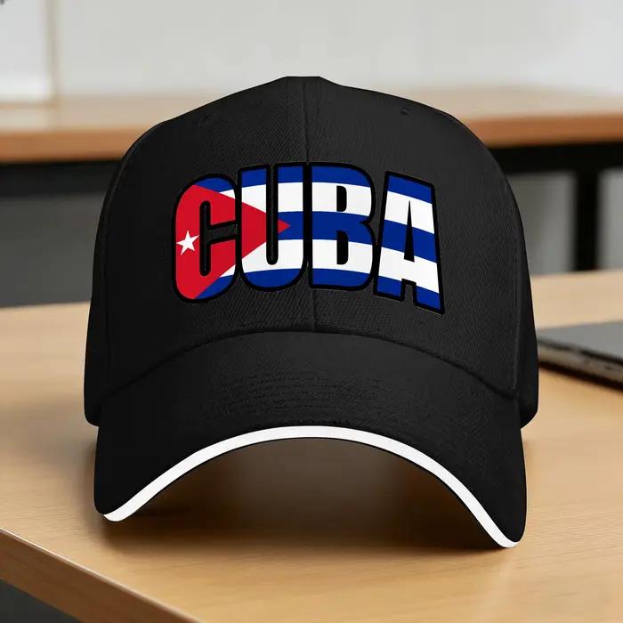 Casquette de baseball décontractée unisexe avec motif drapeau de Cuba, style y2k cool, pour le runni