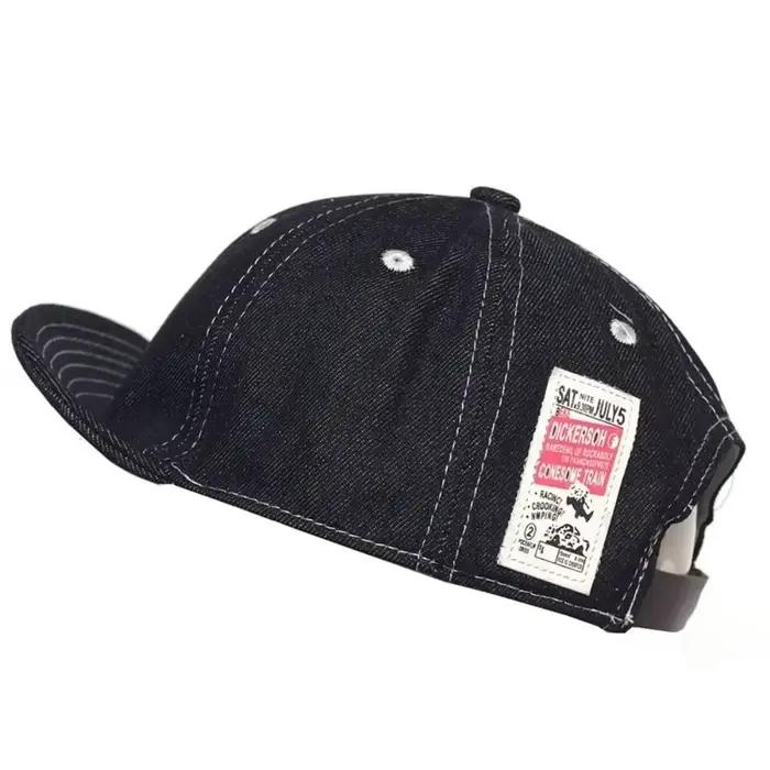 Casquette de baseball en denim vintage à bord court style hip-hop casquette de style camionneur resp