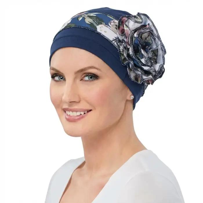 Chapeau Turban Élégant et Respirant à Motifs Floraux pour Femmes Musulmanes, Bonnets Hijab Élastique