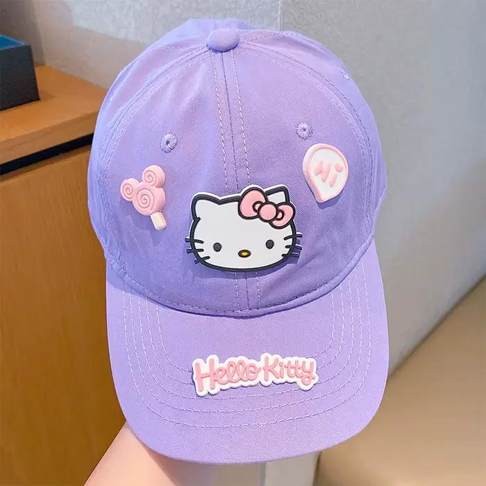 Casquette de baseball Hello Kitty pour adolescents, casquette à visière large Sanrio 3D dessin animé