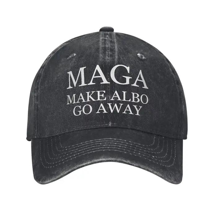 Casquette de Baseball Vintage MAGA Make Albo Go Away, casquette de soleil unisexe en Denim vieilli,