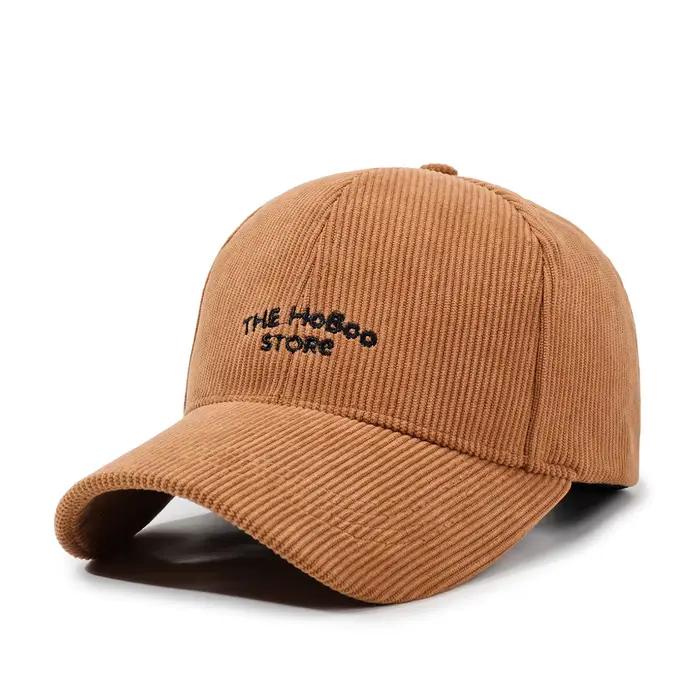 Nouvelle casquette de baseball en velours côtelé d'automne et d'hiver pour femmes, broderie de lettr
